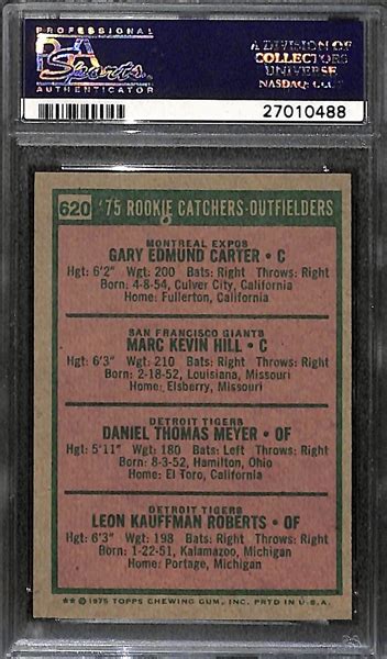 Lot Detail 1974 Topps Gary Carter HOF Rookie Card 620 Graded PSA 8