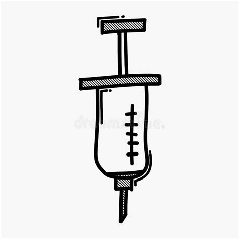 Syringe Doodle Vector Icon Drawing Sketch Illustration Hand Drawn Line