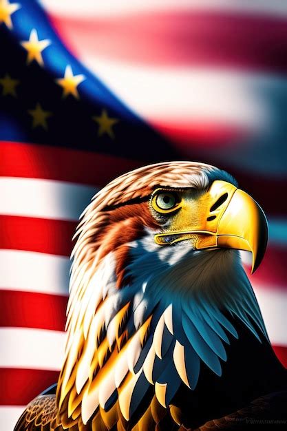 Premium Ai Image Abstract Portrait Of An American Eagle With Usa Flag