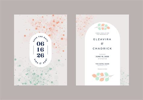 Beautiful minimalist wedding invitation template 21689845 Vector Art at ...