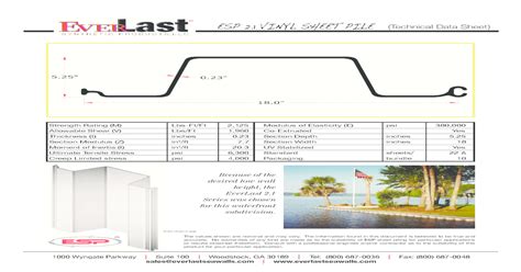 Esp 21 Vinyl Sheet Pile Technical Data Sheet 21 Vinyl Sheet Pile