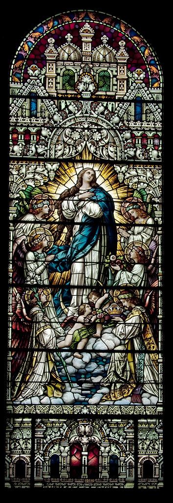 The Crowning Of Mary Stain Glass Windows In St Mary S Chu Flickr