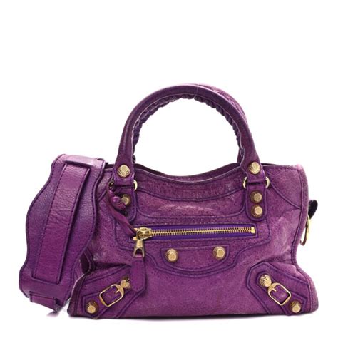 Balenciaga Agneau Giant 12 Gold Hardware Mini City Ultraviolet 1161230