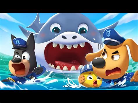 A Big Shark Is Coming Safety Cartoon Police Cartoon Sheriff