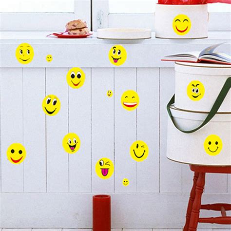 Removable Cartoon Emoji Smiley Face Wall Sticker Living Room Bedroom