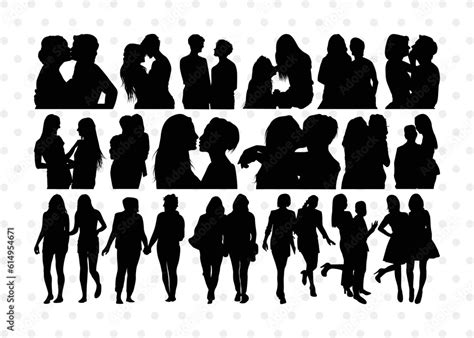 Lesbian Couple Silhouette Lesbian Couple Svg Couple Svg Homosexual