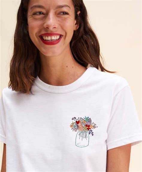 T shirt bouquet de fleurs T shirt broderie Vêtements brodés