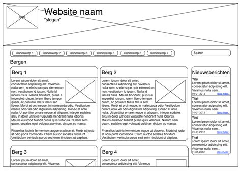 Visual Interface Design Functioneel Ontwerp Website Wireframes