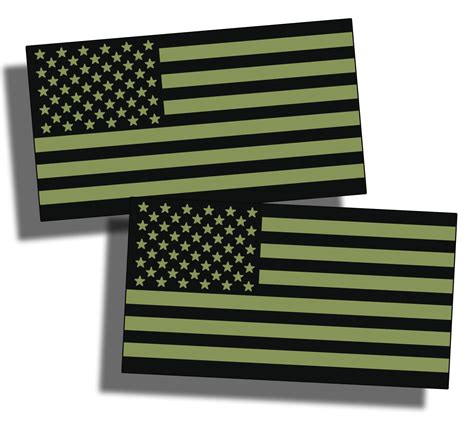 Od Green Usa Flag Sticker Decal Support America Military Men And Etsy