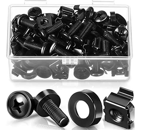 50 Pack M6 X 16 Mm Rack Mount Cage Nuts Screws And Was Envío gratis