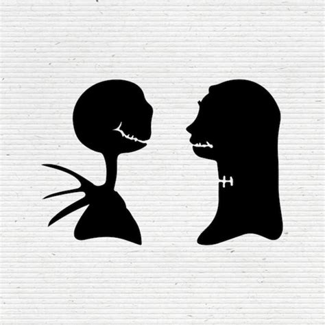 Nightmare Before Christmas Jack and Sally Silhouette Dxf Svg - Etsy