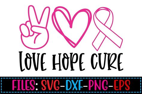 Love Hope Cure Svg Design Graphic By Apon Design Store Creative Fabrica