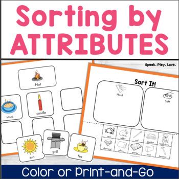 Sorting By Attributes Speech Therapy Categories Activities Special Ed