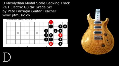 Guitar Backing Track D Mixolydian Modal Scale Grade Six Youtube