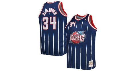 Mitchell And Ness Hakeem Olajuwon Navy Houston Rockets Big And Tall