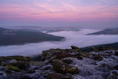 Bamford Edge Sunrise Cloud Inversion In The Peak District National Park