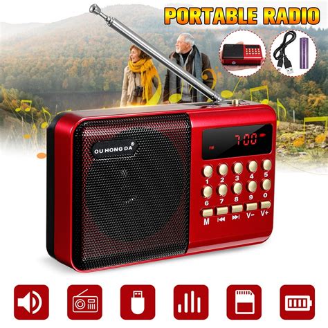 Bestgoods Portable Radio Pocket Radios Fm Mp3 Usb Port Headphone Tf