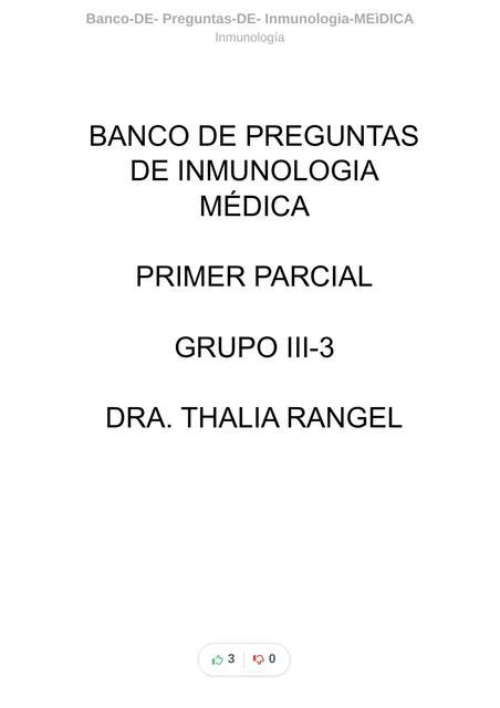 Banco De Preguntas De Inmunolog A Miedica Jmvs Udocz