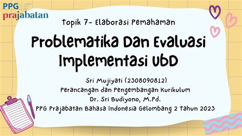 Topik 7 Elaborasi Pemahaman Problematika Dan Evaluasi Implementasi