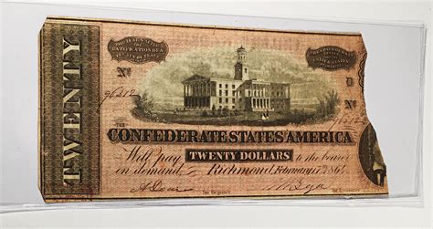 1864 Confederate States Of America Twenty Dollars Note Richmond VA