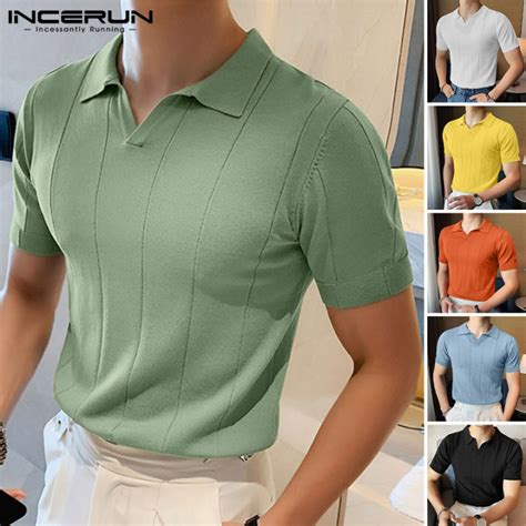 Beehoo INCERUN Men Short Sleeve T Shirt Henley Collared Casual Formal