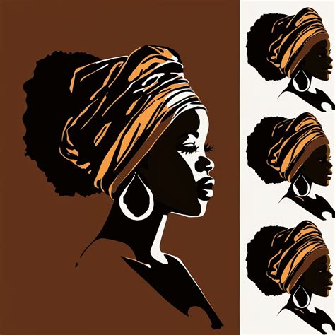 Clipart Vector Nubian Queen Head Wrap Scarf Sillhouette Clip Art Library