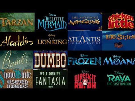 All Walt Disney Animation Movie Trailer Logos Youtube In