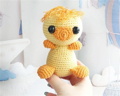 Crochet Pattern Chick Plush Easter Decor Do It Yourself Amigurumi