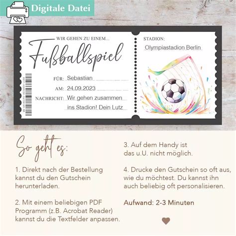 Fußball Gutschein Vorlage PDF zum ausdrucken Personalisierbar