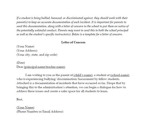 [28 ] Sample Letter Of Concern To School