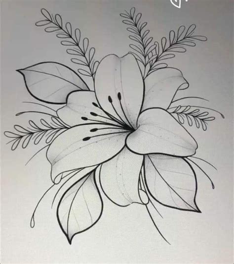 A Drawing Of A White Flower With Leaves On It S Side And The Words