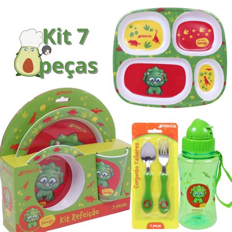 Kit Refeição 7 Pecas Introdução Alimentar Infantil Alimentação Criança