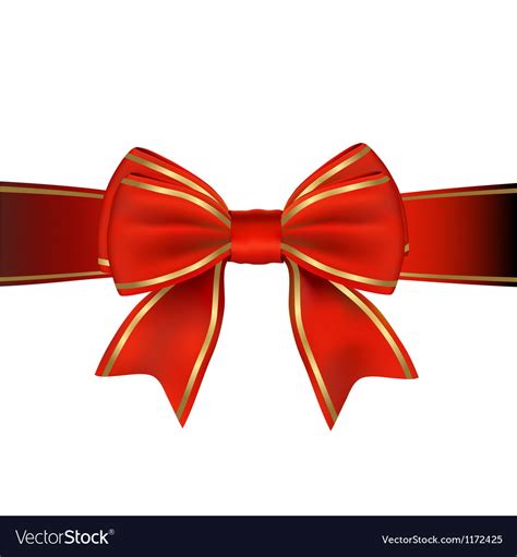 Red and gold bow and ribbon gift Royalty Free Vector Image