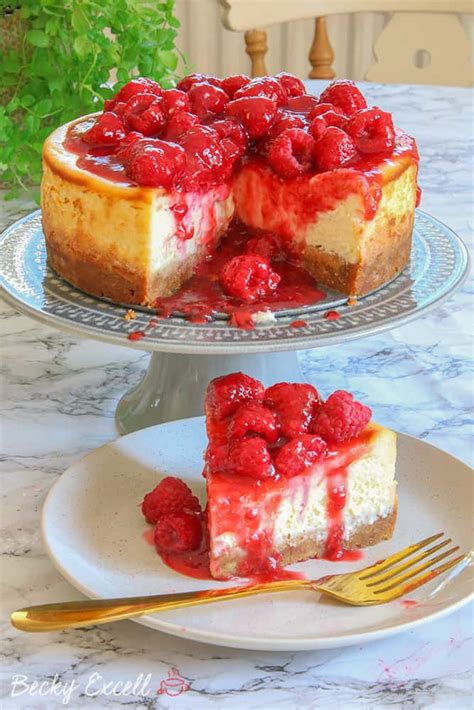 Gluten Free Baked New York Cheesecake Recipe With Raspberry Topping