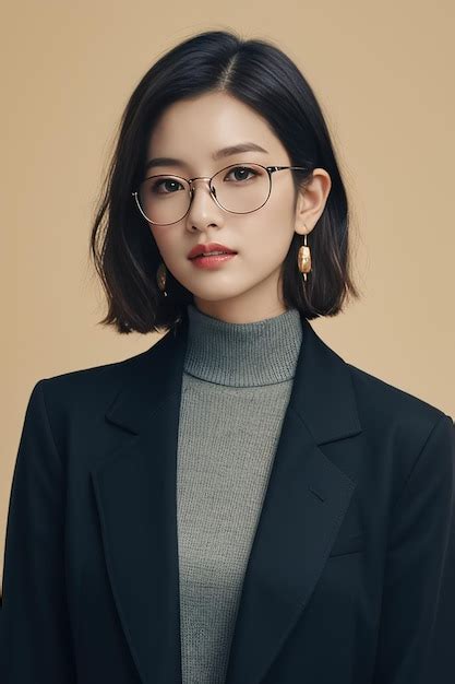 Premium Ai Image A Woman Wearing Glasses And A Sweater With A Sweater On It