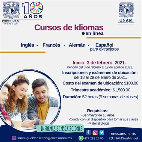 Cursos De Idiomas En L Nea Enes Unidad Leon Unam