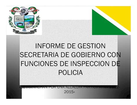 Pdf Informe De Gestion Secretaria De Gobierno Con Funciones De