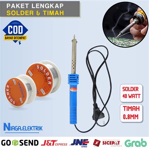 Jual Solder Listrik Patri Set Paket Komplit Lengkap Dengan Timah Daya