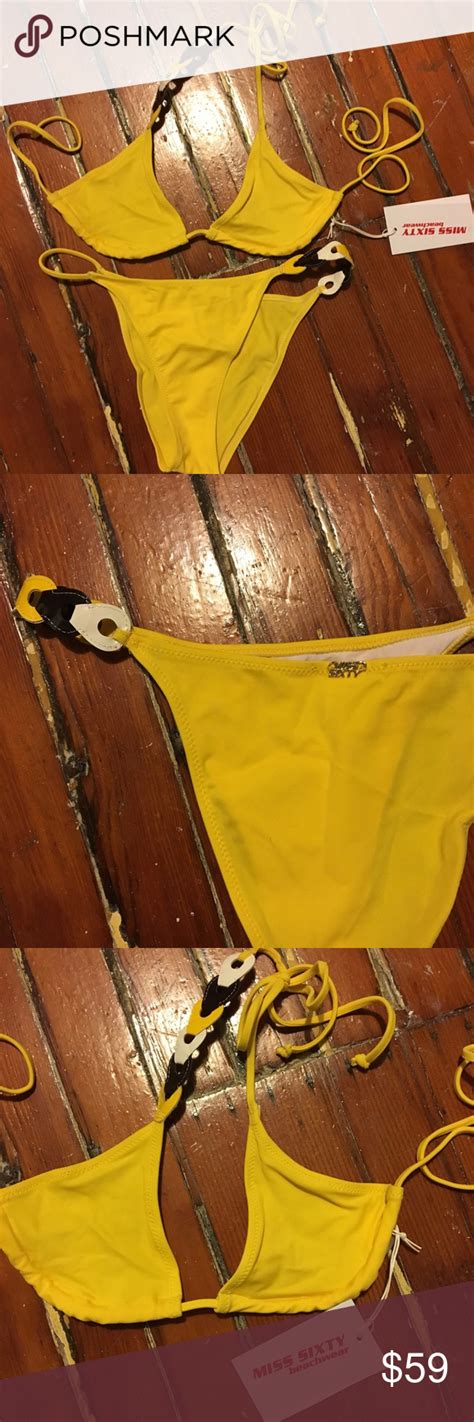 Miss Sixty Yellow Triangle Bikini Yellow Bikini Set Yellow Bikini