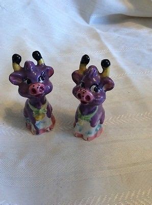 Vintage Purple Cow Salt And Pepper Shakers Made In Japan Purple Cow