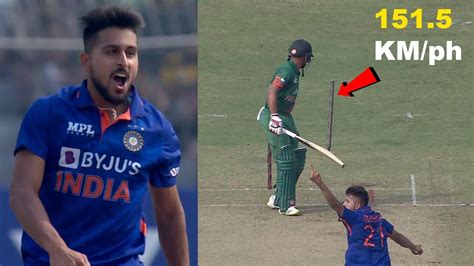 Umran Malik Stunning 151 1 Kmph Bowling Vs Bangladesh In 2nd ODI Ind