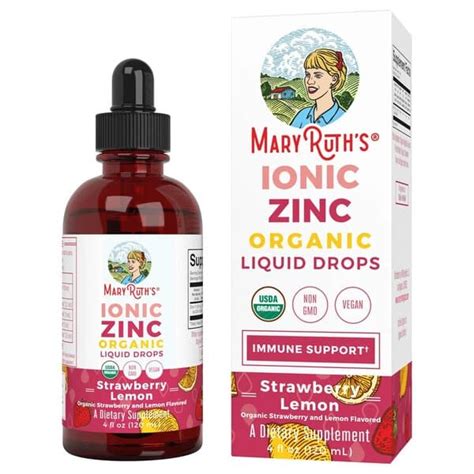 Maryruth Organics Organic Ionic Zinc Liquid Drops Strawberry Lemon