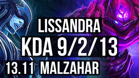 Lissandra Vs Malzahar Mid Winrate Kr Master