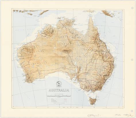 1954 Map of Australia with Roads and Major Cities