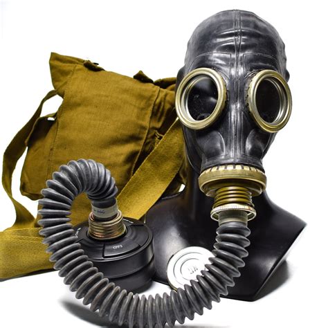 Cold War Soviet Russian Military Gas Mask Gp 5 Back With Hose Etsy