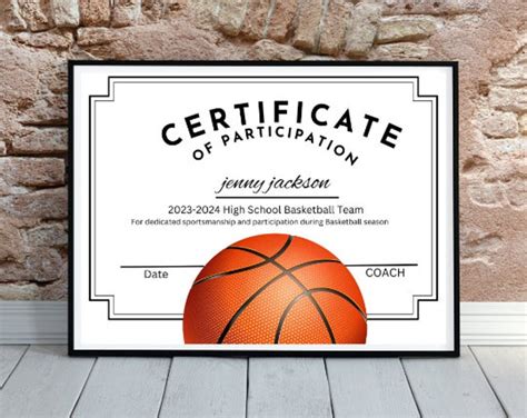 Editable Basketball Award Certificates Award Ceremony Certificates