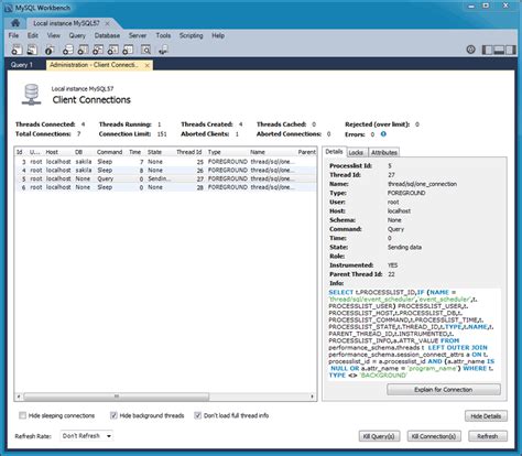 Mysql Mysql Workbench Manual 54 Client Connections