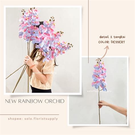 Jual NEW RAINBOW ORCHID LATEX PREMIUM X9 ARTIFICIAL FLOWER ORCHID