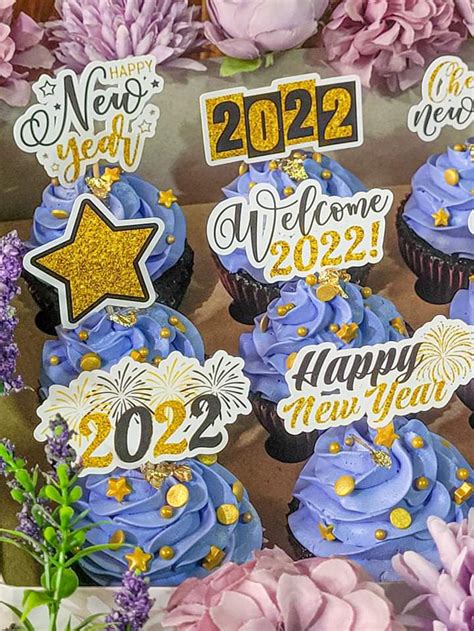 Happy New Year Cupcake Topper Printable Cupcake Etsy Uk