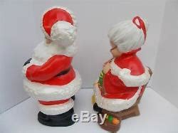 Vintage Atlantic Mold Winking Santa Mrs Claus Knitting Christmas